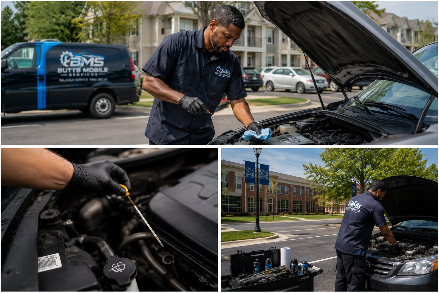 Mobile mechanic performing car maintenance in Hampton Roads Virginia
